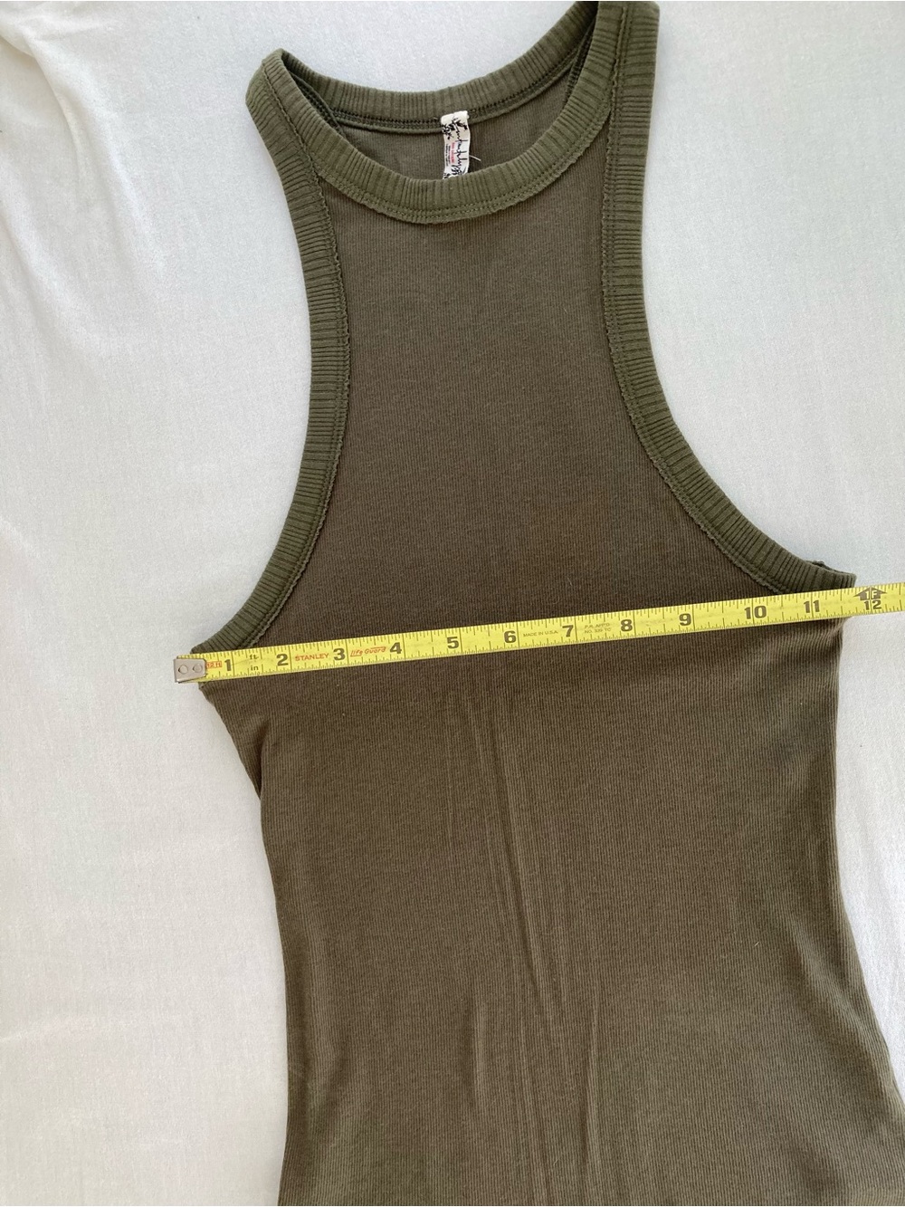 Free people wide eyed high neck tank top small green ribbed racerback - Picture 12 of 12